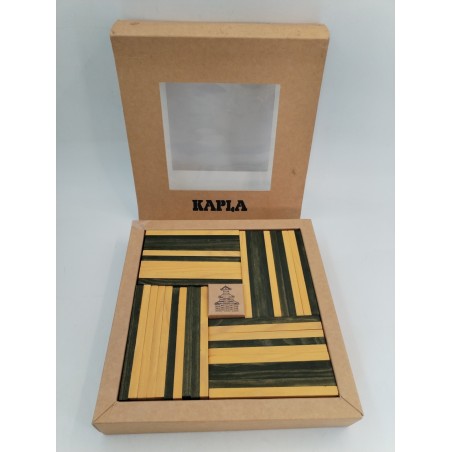 Coffret Kapla 40 Planchettes Jaune Et Verte Jouet Bois Construction