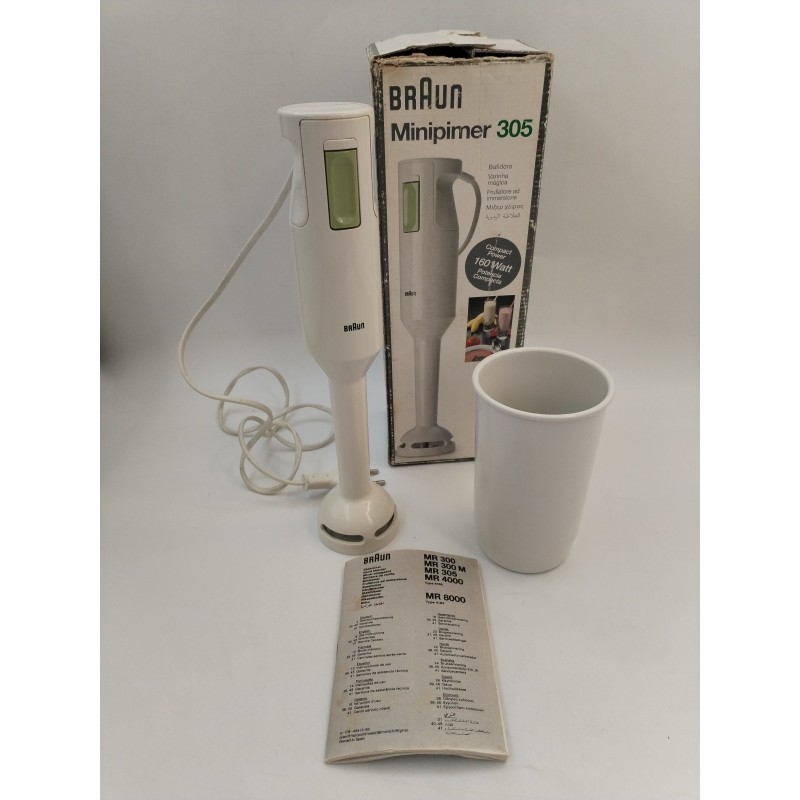 Mixeur plongeant Braun Minipimer MR 305 Multiquick Blender Soupes Sauces Bébé Mixeur plongeant Braun Minipimer MR 305 Multiquick Blender Soupes Sauces Bébé