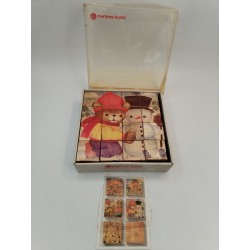 Mertens Kunst Puzzle Bois Jouet Cube Vintage Petit Ourson Ours Brun Jeu Eveil