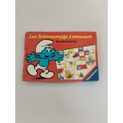1982 LES SCHTROUMPFS S'AMUSENT JEU DES ECHELLES Peyo Ravensburger Jeux Vintage 