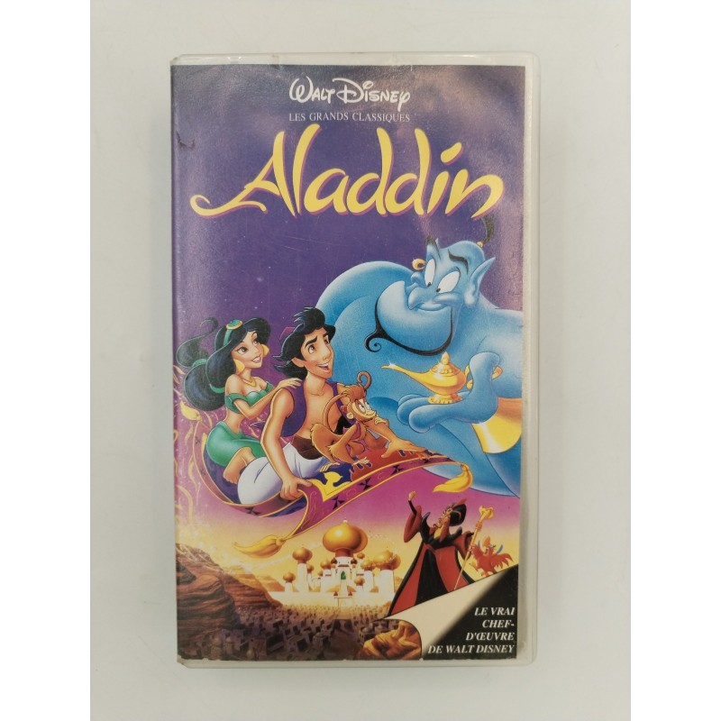 Aladdin Cassette Vidéo Film VHS Disney Walt Disney FR 1992 Dessin Animé Aladdin Cassette Vidéo Film VHS Disney Walt Disney FR 1992 Dessin Animé