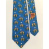 Cravate Hermes 100% Soie Les Amoureux 7440 HA Bleu Roi Made In France Tie Silk