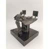 Statuette " L'opérateur " Bronze Marbre Édition Imprimeur Riccobono