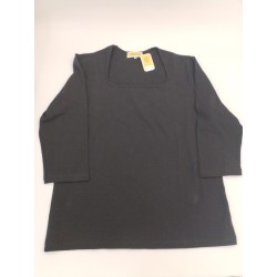 Les Olivades Neuf Taille 4 T Shirt Uni Noir Manches Semi Longues