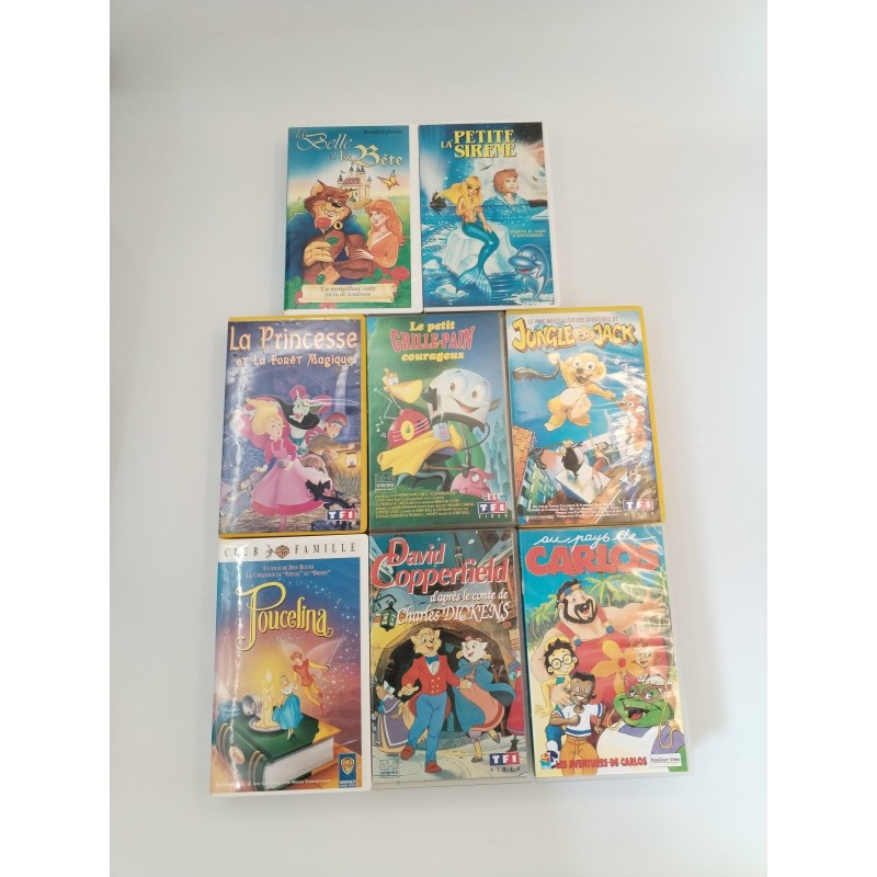 Lot De 8 Cassettes Vidéo VHS K7 Dessins Animés TF1 La Belle Et La bête La petite Lot De 8 Cassettes Vidéo VHS K7 Dessins Animés TF1 La Belle Et La bête La petite
