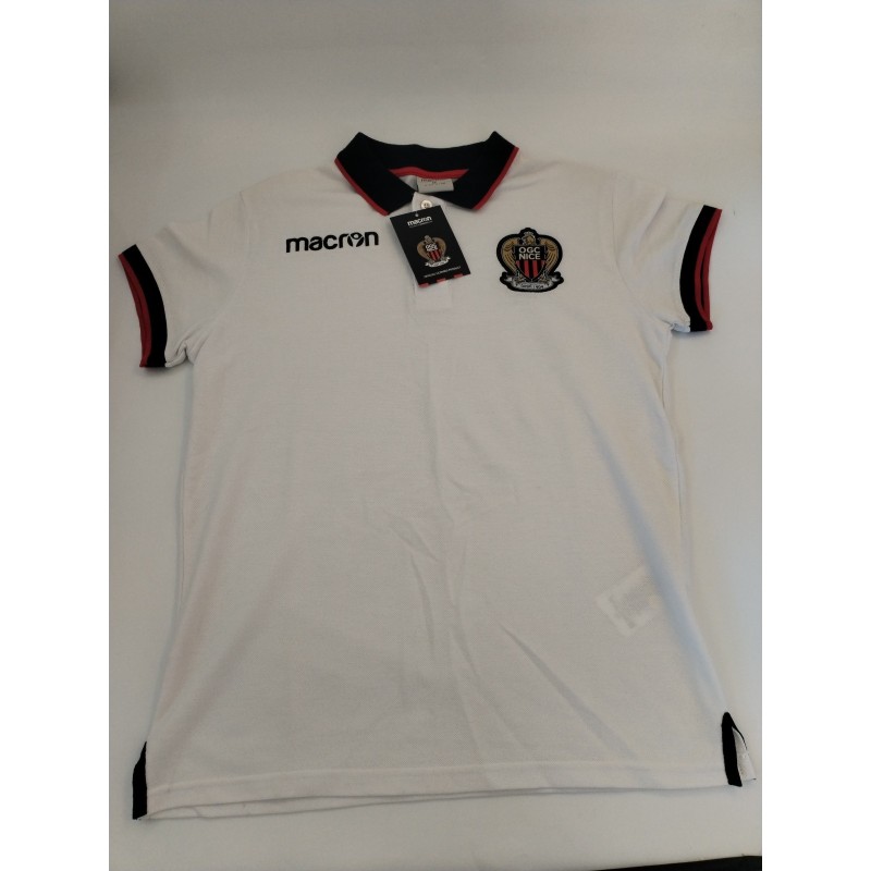 Neuf Polo Ogc Nice Macron Taille M Football CLUB Blanc Noir rouge Tenue De... Neuf Polo Ogc Nice Macron Taille M Football CLUB Blanc Noir rouge Tenue De...