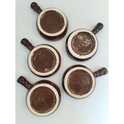 Lot De 5 Poêlons Emile Henry Service Escargots Caquelons France