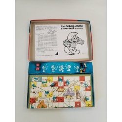 1982 LES SCHTROUMPFS S'AMUSENT JEU DES ECHELLES Peyo Ravensburger Jeux Vintage 