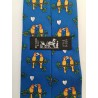 Cravate Hermes 100% Soie Les Amoureux 7440 HA Bleu Roi Made In France Tie Silk