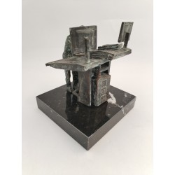 Statuette " L'opérateur " Bronze Marbre Édition Imprimeur Riccobono