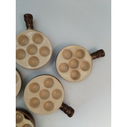 Service Complet Lot De 6 Poêlons Caquelons La Bourguignonne Escargots Poêlon