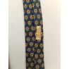 HERMES VINTAGE Cravate En Soie Bleu Marine Or Chaîne Triangle Baroque FRANCE 