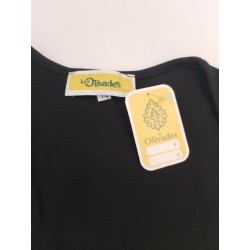 Les Olivades Neuf Taille 4 T Shirt Uni Noir Manches Semi Longues
