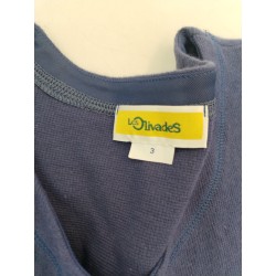 Les Olivades Tshirt Manches Longues Taille 2 Coton Bleu Marine Provence Camargue