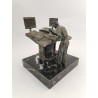 Statuette " L'opérateur " Bronze Marbre Édition Imprimeur Riccobono