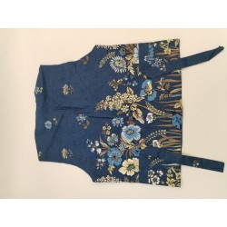 Les Olivades Gilet Sans Manches Fleurs Taille 36 Bleu Marine Provence