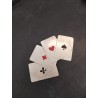 Ancien Plateau Carré D'as Cartes Art Déco Bois Laqué Napoléon 3 Casino Jeux