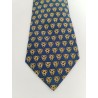 HERMES VINTAGE Cravate En Soie Bleu Marine Or Chaîne Triangle Baroque FRANCE 