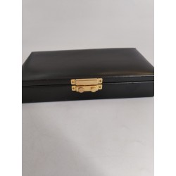 Coffret Luxe Cuir Noir RP Jeux De Cartes Mises Dés 421 Boite Jeu Carte