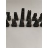 Jeux D'échecs 32 Pièces En Marbre Rose Et Noir Sculpté Aztèques Incas Jeu Echec