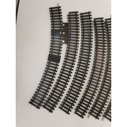 lot de 18 rails HO JOUEF COURBES N470 R -325 R-12 3/4 Trains Électriques Eclisse