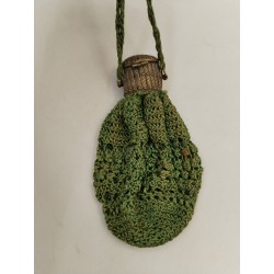Ancien Sac A Main Français Soirée Tissu Crochet Laine Bourse Mendiant Fermoir...