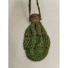 Ancien Sac A Main Français Soirée Tissu Crochet Laine Bourse Mendiant Fermoir...