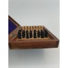 VINTAGE WOODEN TRAVEL MINIATURE WOOD PEG CHESS SET Jeu D'échecs Jeux Échec