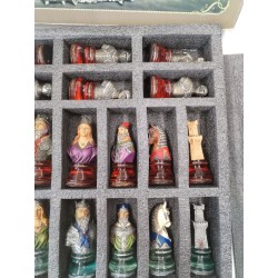 Grand Jeux D Échecs Bustes Chevalier Médiévaux Peint A La Main Pièces Roi 8.5cms