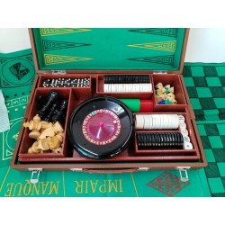 Coffret Jeux Ancien Au Nain Bleu Paris Backgammon Échecs Roulette Casino Dominos