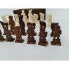 Jeu D'échecs Jeux Ancien Os Teinté Boite Bois Rangement Sculpté Main