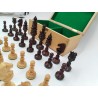 Grand Jeu D'échecs Artisanal En Bois De Palissandre Sculpté Feutrine Boite...