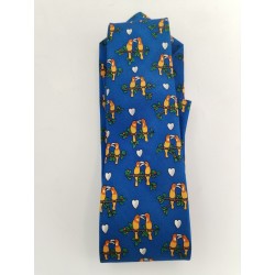 Cravate Hermes 100% Soie Les Amoureux 7440 HA Bleu Roi Made In France Tie Silk