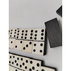 Jeu De Dominos Double 6 Os Et Ébène Riveté Boite Bois Jeux Anciens