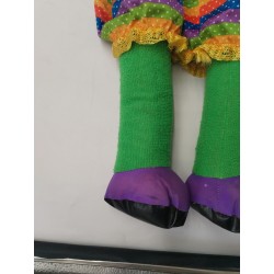 Grande Poupée Ancienne 70 Cm Peluche Clown Rigolo Multicolore Jouet Doudou
