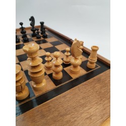 Coffret Bois Ancien Jeux D'échecs Regence Backgammon Tric Trac Jacquet Jeu