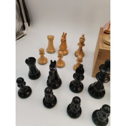 Ancien Jeu D'échecs Staunton Jeux Échec Billes De Verre Antique Chess Set Échecs