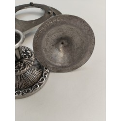 Paire De Bougeoirs Signé Hen Holon Israël Jérusalem Support Métal Lumière
