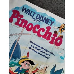 PINOCCHIO Walt Disney Productions Affiche de film Cinéma 120 X 160 cm Pub Film 