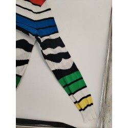 JC De Castelbaljac Pull Haut Tricot Sweat Marinière Rayures Zèbre Mondrian Mixte