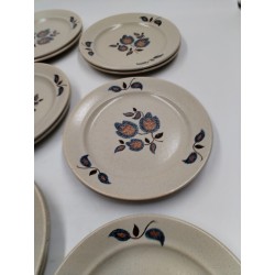 Sologne Faience De St Amand France 12 Assiettes A Dessert Vaisselle Art Table