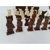 Jeu D'échecs Jeux Ancien Os Teinté Boite Bois Rangement Sculpté Main