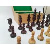 Grand Jeu D'échecs Artisanal En Bois De Palissandre Sculpté Feutrine Boite...
