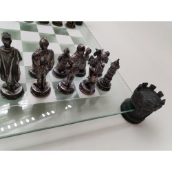 Jeu D'échecs Chevalier Médiéval Plateau Verre Mysticalls Masterpiece Jeux Échec