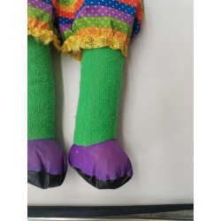 Grande Poupée Ancienne 70 Cm Peluche Clown Rigolo Multicolore Jouet Doudou
