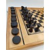 Grand Coffret Bois Jeux D'échecs Backgammon Tric Trac Jacquet Staunton Set...