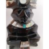 Statue Sculpté Obsidienne Noire Pierre Semi Précieuse Nacre Aztèque Incas...