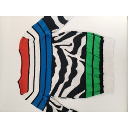 JC De Castelbaljac Pull Haut Tricot Sweat Marinière Rayures Zèbre Mondrian Mixte