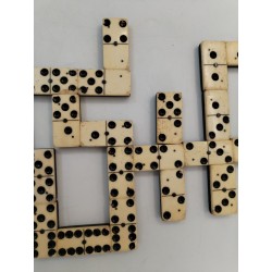 Grand Jeu De Dominos Ancien Double 6 Six Riveté Os Ébène 3 Rivets Jeux Domino
