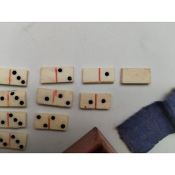 Miniature Jeu Ancien De Dominos Complet En Boîte Jeux Nouveaux Réunis Os
